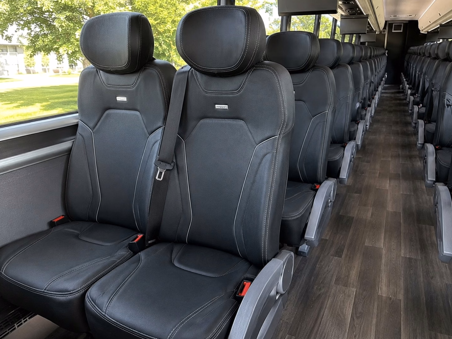 56 passenger charter bus inside